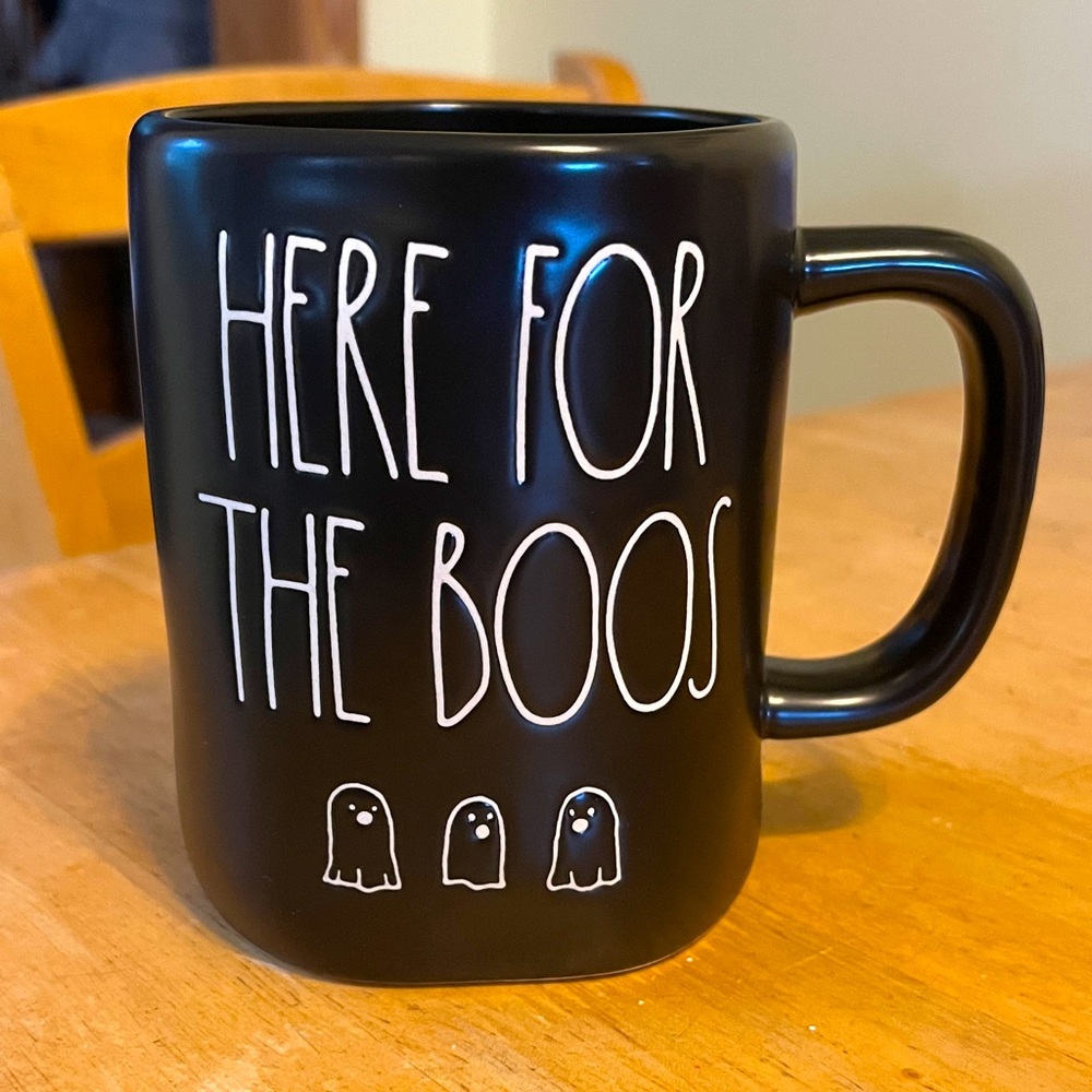 Rae Dunn Black Here For The Boos Coffee Mug